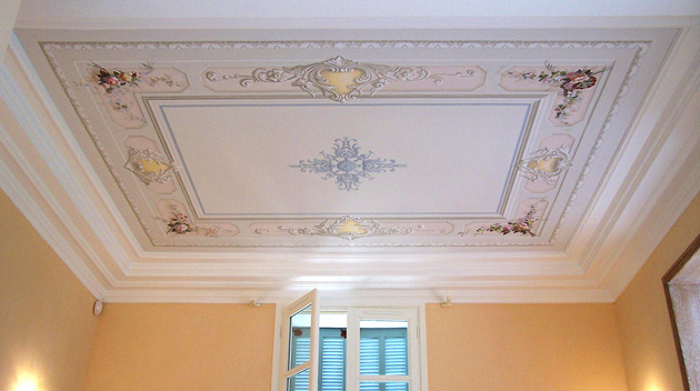 Plafond peint villa Cap d'Antibes